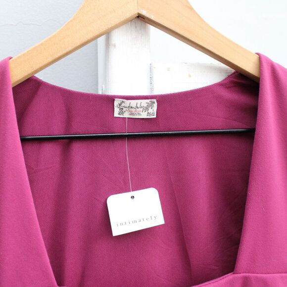 Free People Intimately Raspberry Pink She's So Sleek Thong Bodysuit Size Medium - Picture 4 of 6